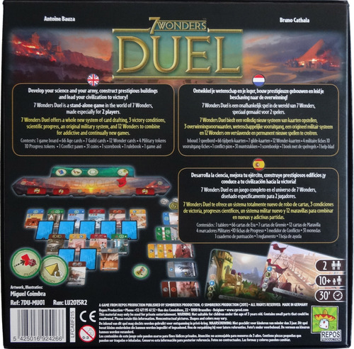 Monopolis 7 Wonders Duel Base Tabletop, Board and Card Game