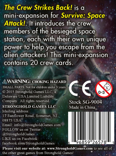 Survive Space Attack! Expansion The Crew Strikes Back! Board Game Monopolis Survive Space Attack The Crew Strikes Back Expansion Tabletop, Board and Card Game