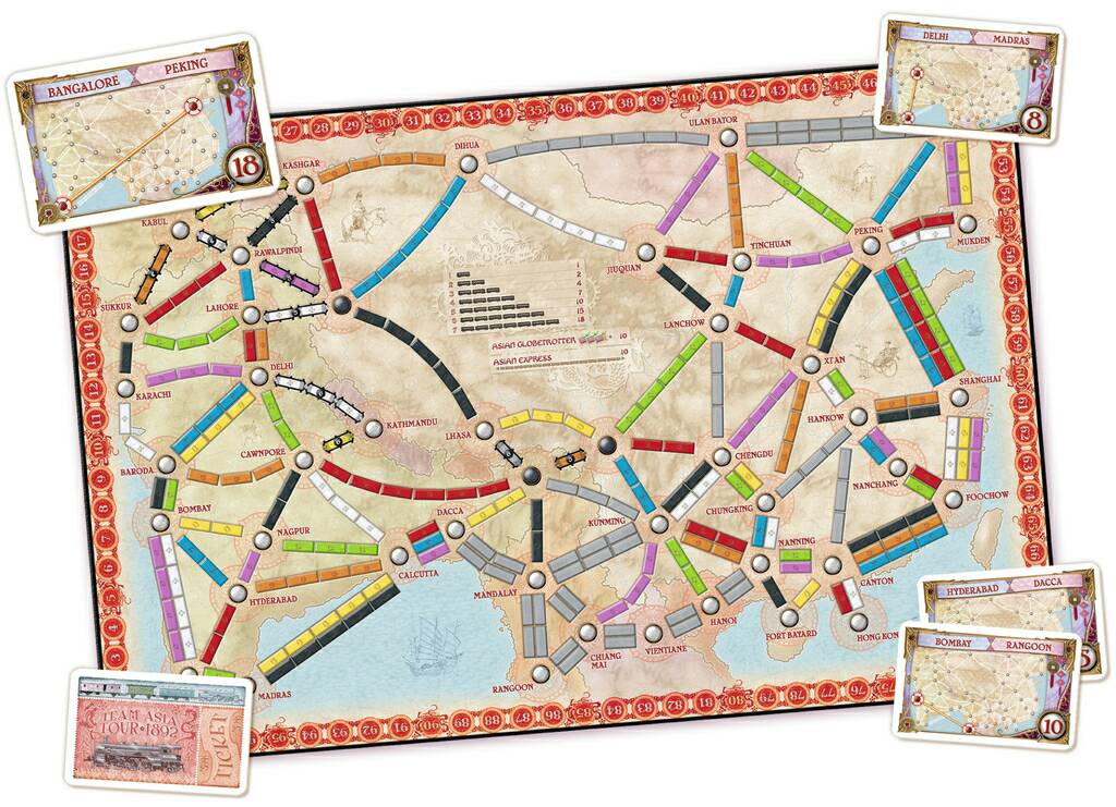 Monopolis Ticket to Ride Team Asia and Legendary Asia Expansion Tabletop, Board and Card Game