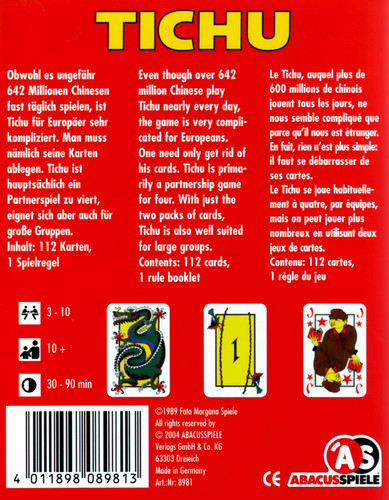 Monopolis Tichu Base Tabletop, Board and Card Game